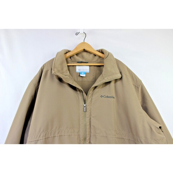 Columbia Northern Voyage Men's 4X Jacket Tan Water Resistant Fleece Lined - Picture 2 of 13